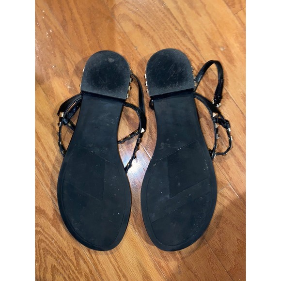 Marc Fisher Black Gladiator Gold Stud Sandals Women's Size 11 - Picture 11 of 12